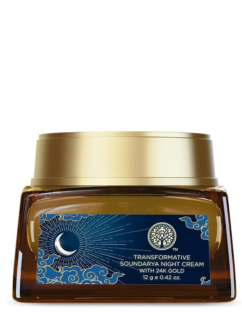 Forest Essentials Soundarya Anti Ageing Night Cream with Real 24K Gold | For Dry & Dehydrated Skin | With Bakuchiol & Hyaluronic Acid | Moisturising and Hydrating - Image 1
