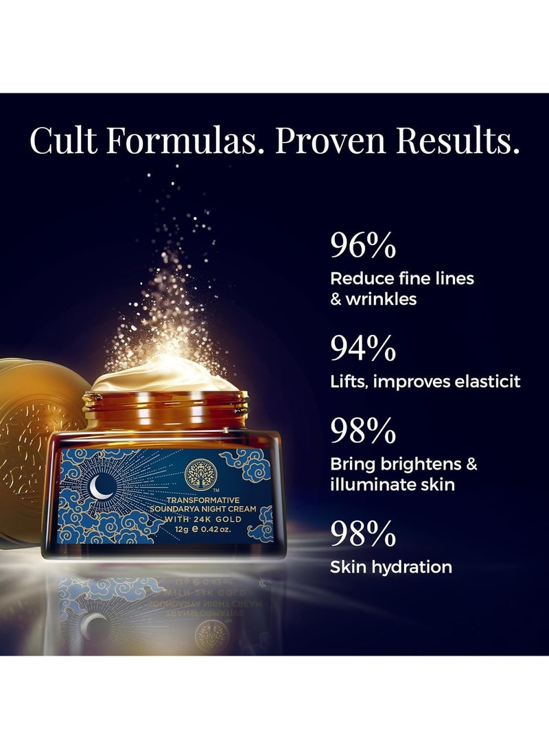 Forest Essentials Soundarya Anti Ageing Night Cream with Real 24K Gold | For Dry & Dehydrated Skin | With Bakuchiol & Hyaluronic Acid | Moisturising and Hydrating - Image 4