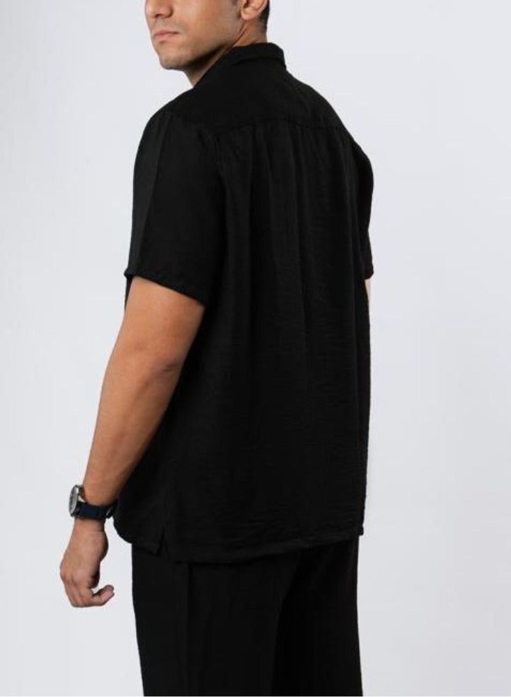 Short Sleeve Linen Shirt, Available in Beige, White, Black  - Image 3
