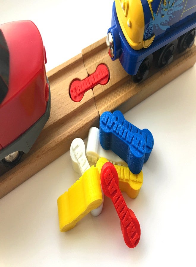 TrainLab.com DogBone Wooden Train Track Connectors, Adapters Compatible with Thomas and Friends, Brio, and All Wooden Railway Systems (8-Pack Fun Set for Kids and Adults) - Image 1