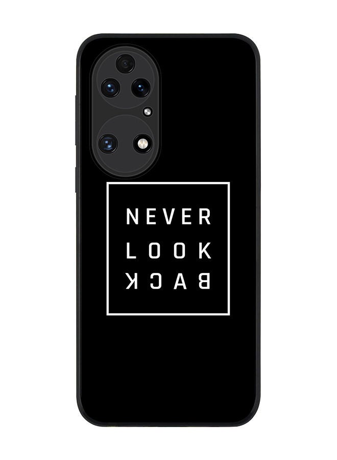 Stylizedd Rugged Black edge case for Huawei P50 Slim fit Soft Case Flexible Rubber Edges Anti Drop TPU Gel Thin Cover - Never look back - Image 1