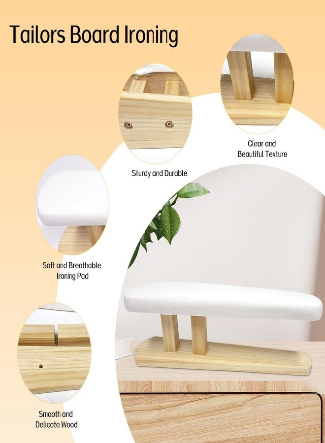 DE-LIANG Padded Chest & Sleeve Tailor Ironing Board Long with Wooden Base for Household Tools, Tailor Dress Forms, Sewing and Tailoring Studio - Image 4