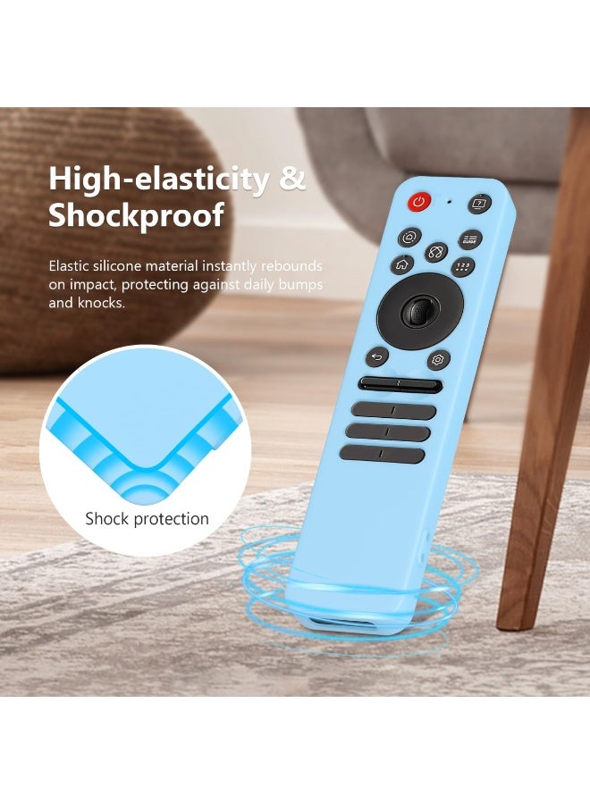 Silicone Protective Case Sleeve for LG MR25GA, Anti-Slip Soft Skin Cover Case Shockproof Dustproof Shell Protector with Lanyard for MR25GA Remote Control (Blue) - Image 4