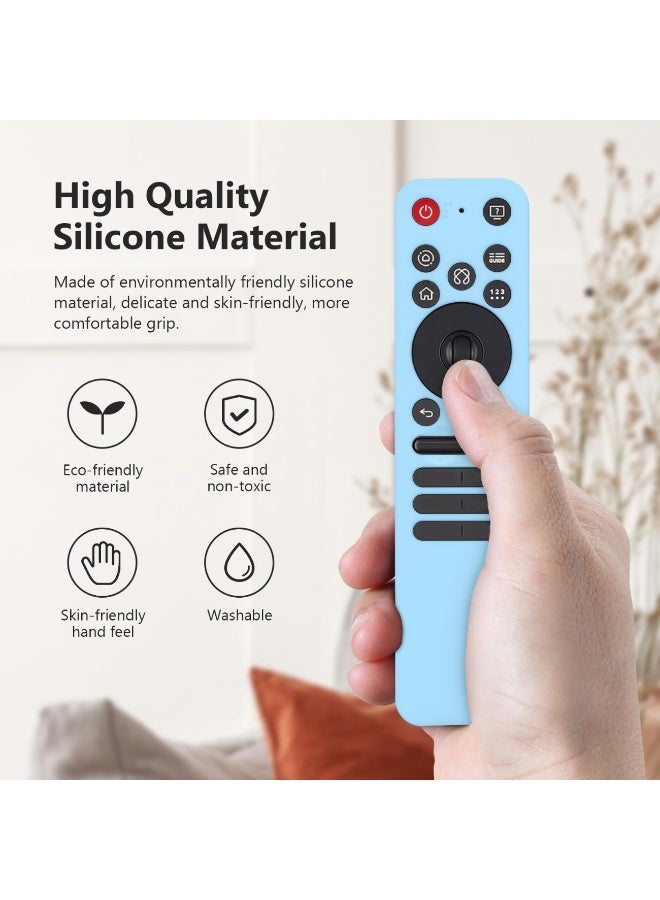 Silicone Protective Case Sleeve for LG MR25GA, Anti-Slip Soft Skin Cover Case Shockproof Dustproof Shell Protector with Lanyard for MR25GA Remote Control (Blue) - Image 2