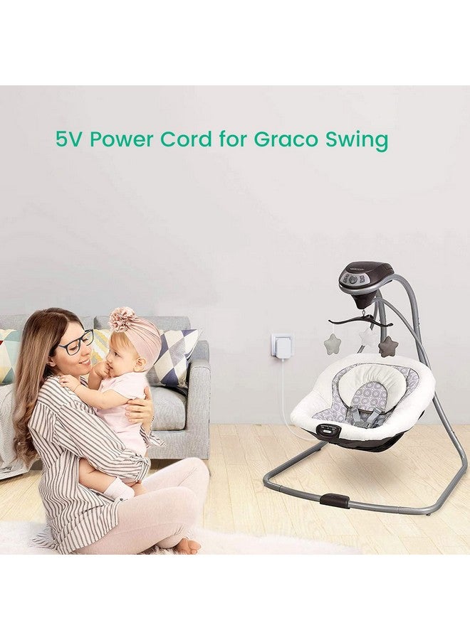 Smays Power Cord Replacement for Graco DuetSoothe, Simple Sway Swing, Glider LX, DuoGlider, Sweetpeace, 5V Baby Swing Charger White - Image 3