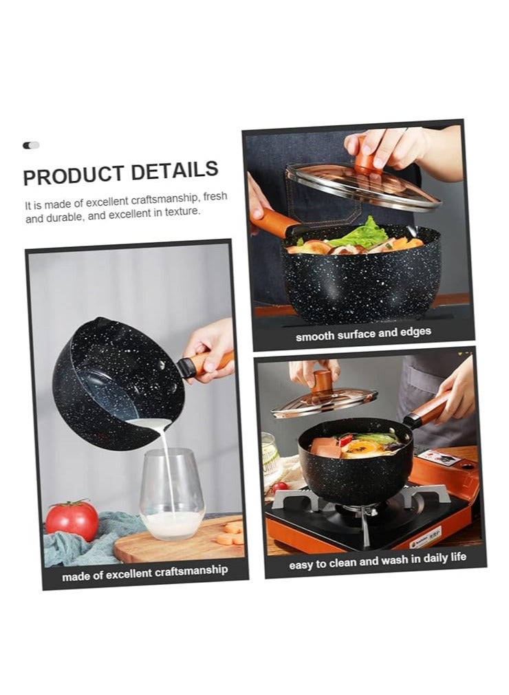 Japanese Style Nonstick Saucepan with Lid, Milk Pot, Stay-cool Handle, Multipurpose Handy Sauce Pan Small Kitchen Cooking Pot, Induction Comptable, PFOA Free - Image 3