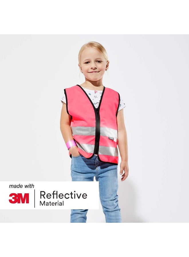 3M Salzmann 3M High Visibility Vest for Children with Zip - Made with 3M Reflective Material - Available in 4 Colours and Sizes - Image 2