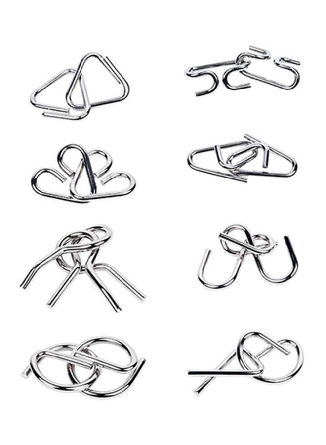 8-Pieces Metal Wire IQ Mind Brain Teaser - Image 2