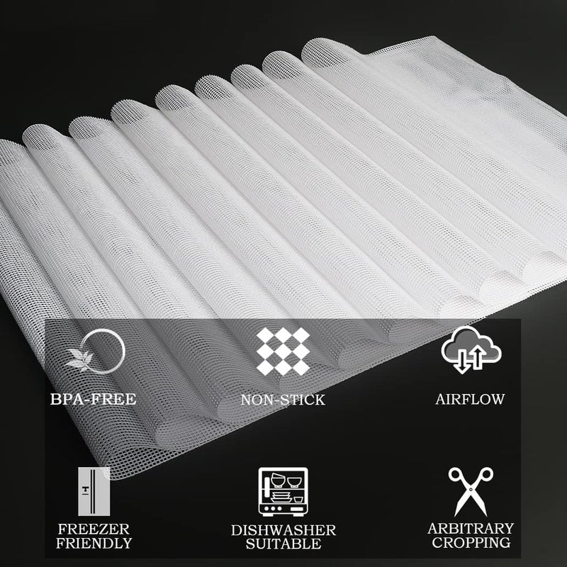 Kispog 10 Pcs/Sets Silicone Dehydrator Sheets for Food Dehydrator & Freeze Dryer, 14x14 in - Image 4