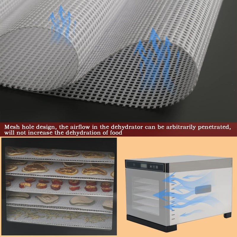 Kispog 10 Pcs/Sets Silicone Dehydrator Sheets for Food Dehydrator & Freeze Dryer, 14x14 in - Image 5