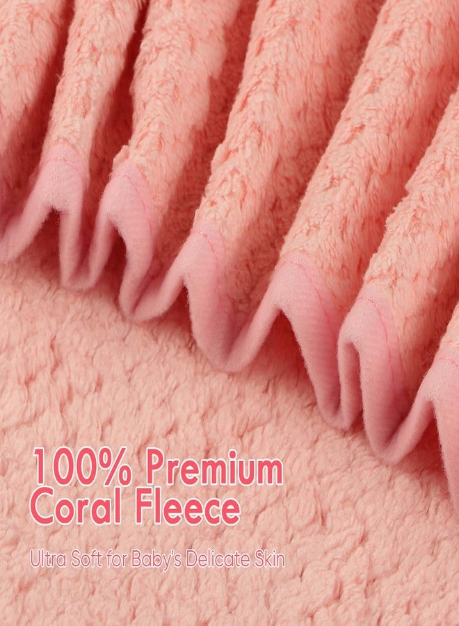 Orighty Baby Hooded Towel with Five Washcloths, 28 x 28 Inch Super Soft Bath Towel with Hood for Babies, Infant, Newborn Essential - Ideal Baby Stuff Registry for Boys and Girls (Pink) - Image 2