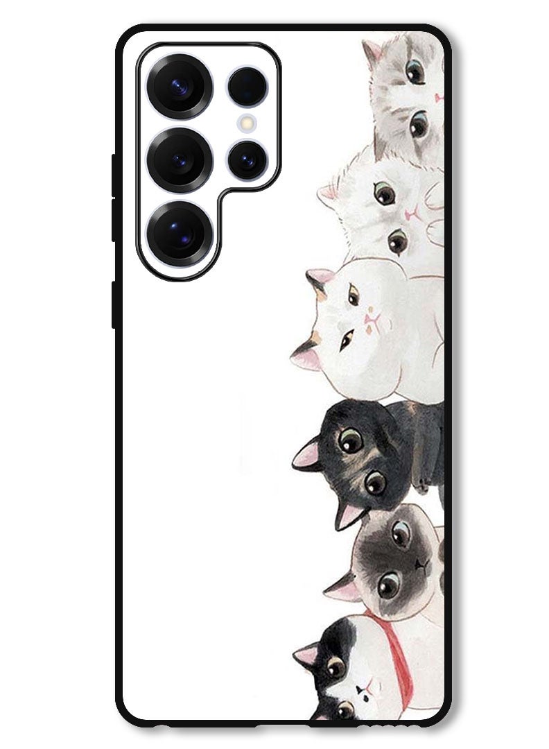 Theodor Protective Case Anti Scratch Shock Proof Bumper Cover For Samsung Galaxy S25 Ultra Cute Cats - Image 1