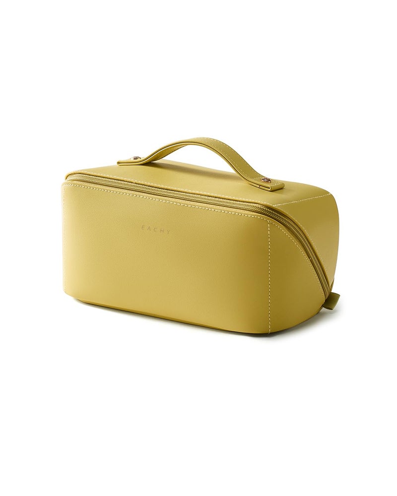 EACHY Travel Makeup Bag,Large Capacity Cosmetic Bags for Women,Portable Pouch Open Flat Toiletry Bag Make up Organizer with Divider and Handle - Image 1