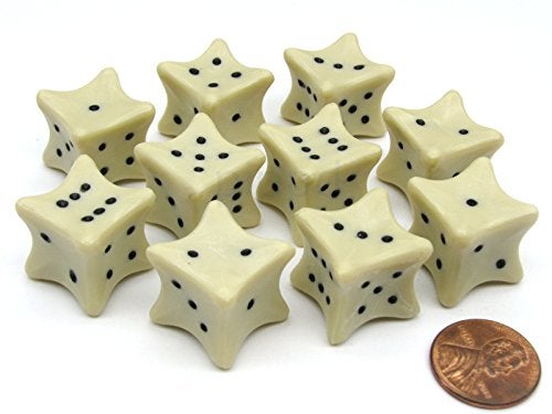 Koplow Games Pack of 10 D6 6Sided 18mm Bone Dice Roll Dem Bones RPG DD Dice - Image 1