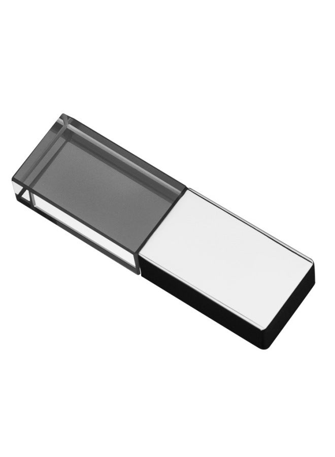 Crystal USB Flash Disk Usb3.0 Luminous Acrylic USB Flash Disk 16G Gift Music Laser Inner Carving Logo32g128g-Color:Silver-Capacity:USB3.0/64GB - Image 1