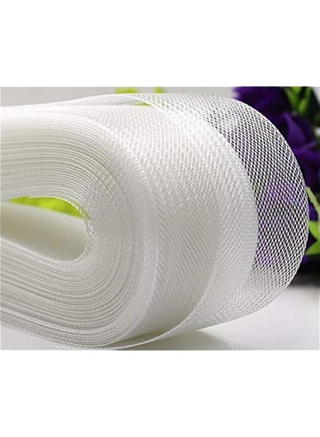 50 Yards Stiff Horsehair Braid 2 Inch for Polyester Boning Sewing Wedding Dress Dance Gowns Dress Accessories, White - Image 1