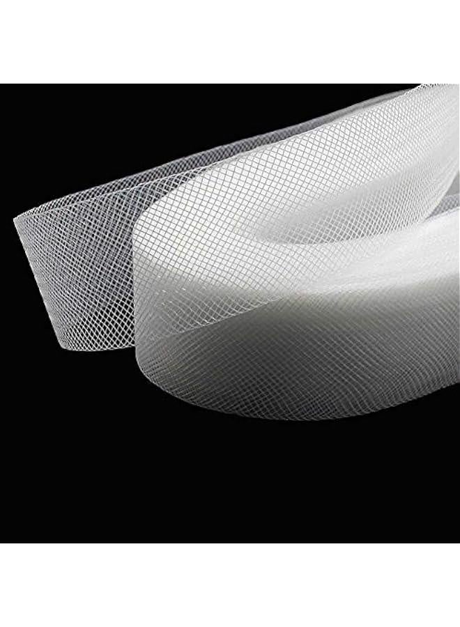 50 Yards Stiff Horsehair Braid 2 Inch for Polyester Boning Sewing Wedding Dress Dance Gowns Dress Accessories, White - Image 2