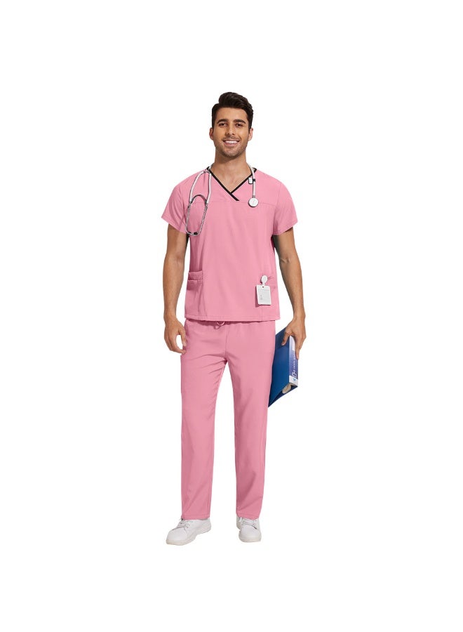 NIBEMINENT Surgical Uniforms Lab Workwear Clothes Nurse Scrubs Set Men Nurse Accessories Medical Uniform Surgical Dental Clinical Top Pants - Image 1