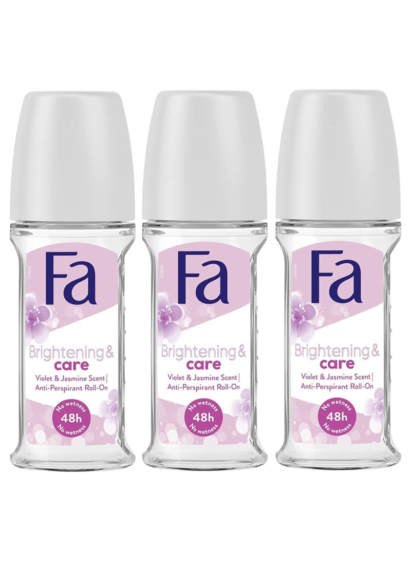 Fa  Brightening And Care Roll On  50ml, Pack of 3 - Image 1