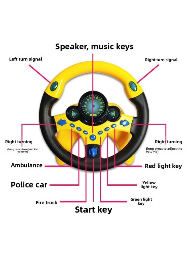 Co-pilot Steering Wheel Simulation Children's Educational Toy Girlfriend Baby 1 Year Old 2 Stroller Car Simulation Driving-Color:Pink Music Car Key (opp Bag) Weighs 75g  - Image 3