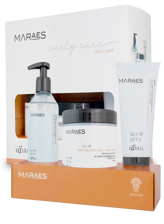Kaaral MARAES Curly Care Gift Box - Certified Vegan Shampoo, Conditioner, and Cream Set for Curly Hair - Moisturizing, Anti Frizz Shampoo Conditioner for Curl Definition and Elasticity, and Styling - Image 1
