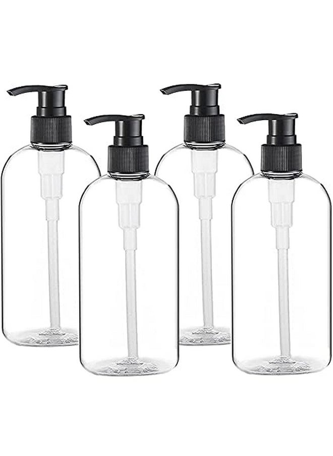 PRAKASH Prakash Empty Plastic Pump Bottles Dispenser 500ml Portable Clear BPA-Free Cylinder Shampoo Lotion Hand Pump Bottle Durable Refillable Containers for Massage Oil, Liquid Soap (Pack of 3, Pack of 3)  - Image 1