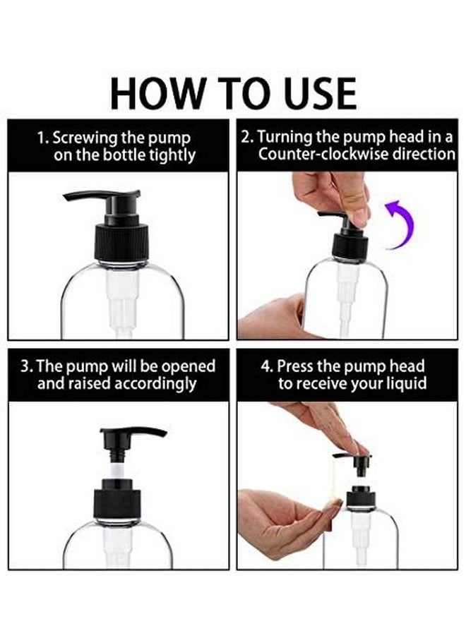 PRAKASH Prakash Empty Plastic Pump Bottles Dispenser 500ml Portable Clear BPA-Free Cylinder Shampoo Lotion Hand Pump Bottle Durable Refillable Containers for Massage Oil, Liquid Soap (Pack of 3, Pack of 3)  - Image 4
