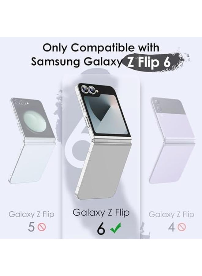 جي تيك حافظة لهاتف سامسونج جالكسي زد فليب 6 2024 مع حلقة صلبة رفيعة مضادة للصدمات ومضادة للخدش وغطاء حماية للهاتف باللون الرمادي - Image 2