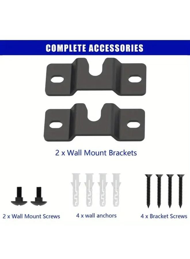 2 Pcs Black Heavy Duty Wall Mounted Speaker Bracket Projector Holder - Image 2