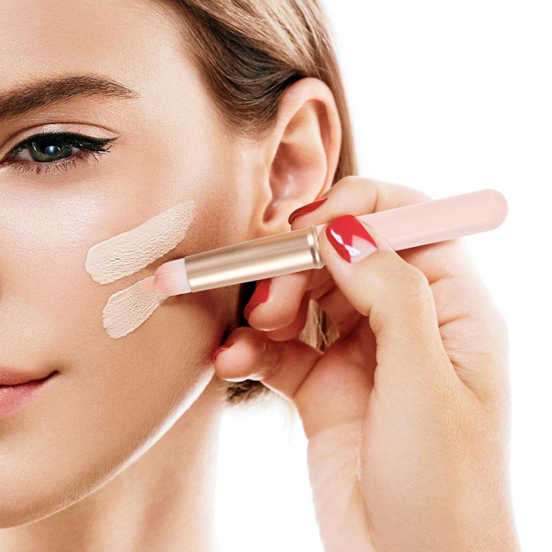 FENICAL Portable Lip Brush Wand with Cap Pink round Head Lipstick Brush Applicator for Lip Gloss and Balm Travel Makeup Tool - Image 5
