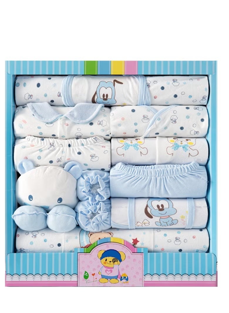 18 PCS Newborn Baby Gift Box Babies Clothes Set Infant Clothing Rompers Coat Socks Hat 100% Cotton for Boys & Girls