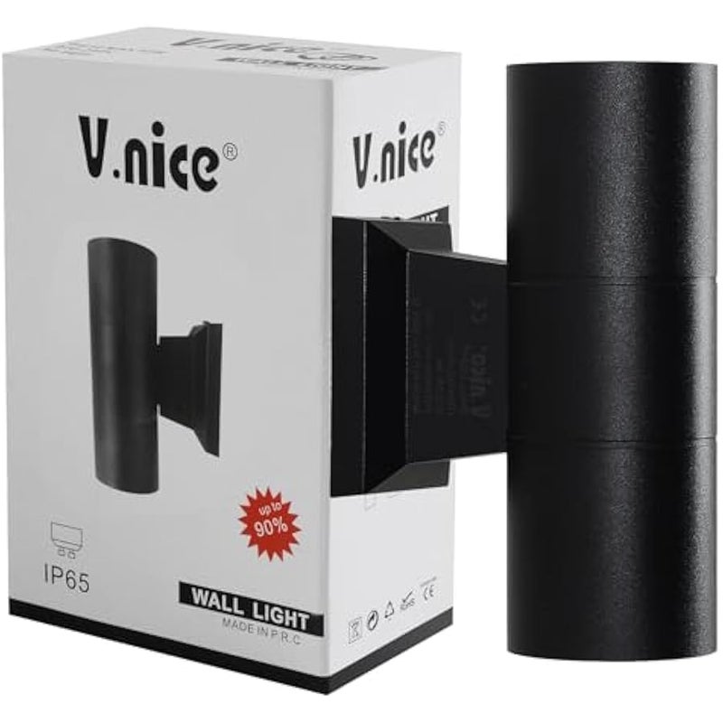 V.nice Outdoor Wall Light GU10 Up Down Light – IP65 Waterproof Exterior Sconce Lamp, 2 Sizes & 2 Colors, Aluminum Modern Wall Lamp for Porch, Patio, Doorway, Garden - Image 1