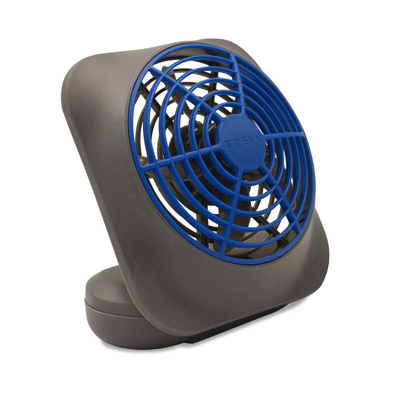 O2COOL Treva 5 Inch Battery Powered Fan Portable Desk Fan 2 Cooling Speeds with Compact Folding & Tilt Design Cubicle Accessories Small Portable (Dark Blue) - Image 1