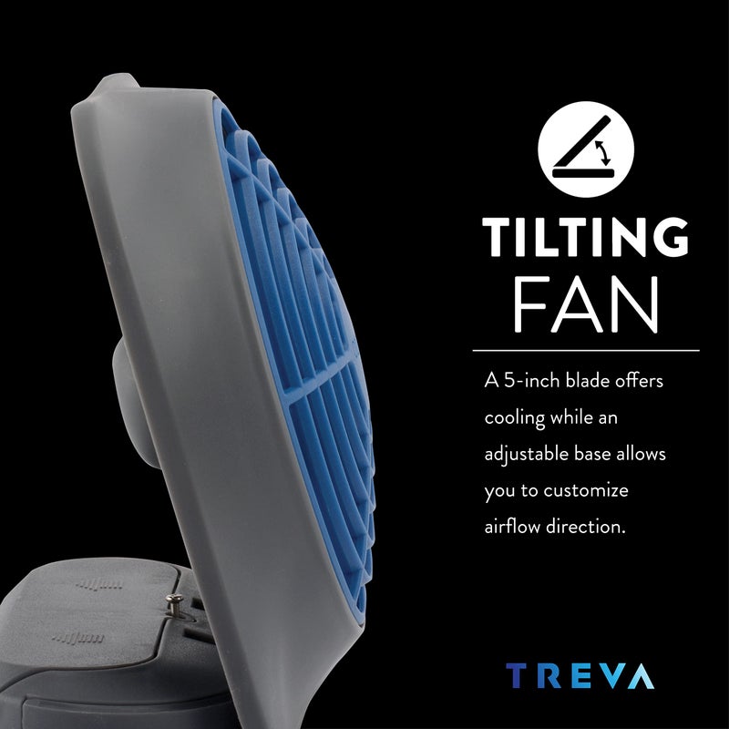 O2COOL Treva 5 Inch Battery Powered Fan Portable Desk Fan 2 Cooling Speeds with Compact Folding & Tilt Design Cubicle Accessories Small Portable (Dark Blue) - Image 5