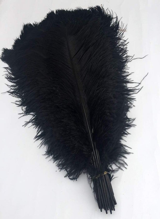 Shekyeon 16-18inch Black Ostrich Feathers DIY Craft Large Feather for Wedding Party Centerpicecs Flower Arrangement and Easter Gatsbi Decortion Pack of 10 - Image 2