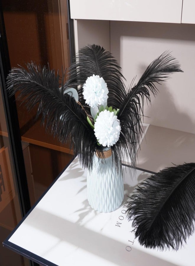 Shekyeon 16-18inch Black Ostrich Feathers DIY Craft Large Feather for Wedding Party Centerpicecs Flower Arrangement and Easter Gatsbi Decortion Pack of 10 - Image 4