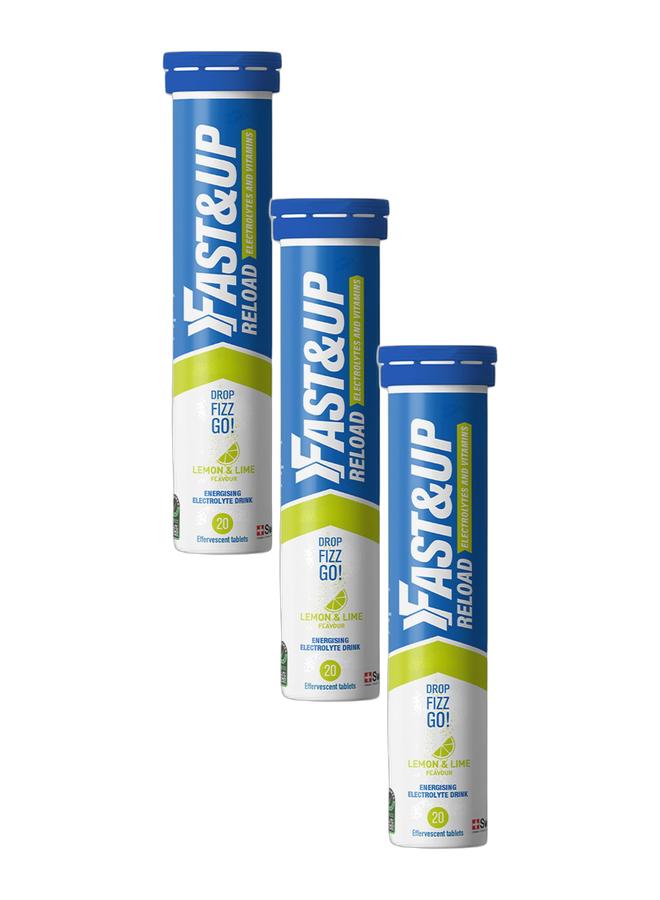 FAST&UP Reload - Hydration Electrolyte Supplement - 60 Effervescent Tablets, Lemon Lime Flavour - Image 1