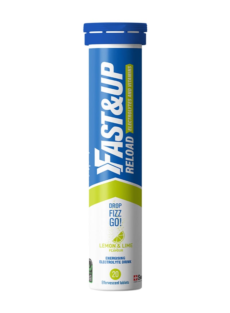 FAST&UP Reload - Hydration Electrolyte Supplement - 60 Effervescent Tablets, Lemon Lime Flavour - Image 2