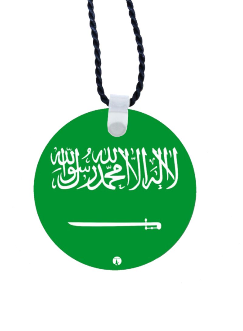 RKN Saudi Flag Printed Car Mirror Pendant - Image 1