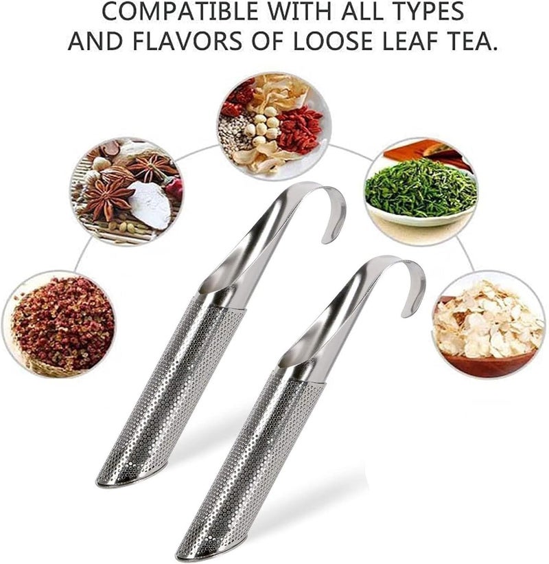 Tasunte Stainless Steel Tea Diffuser & Strainers - 2PCS Long-handle Filters for Loose Leaf Tea, Coffee, Spices - Image 4