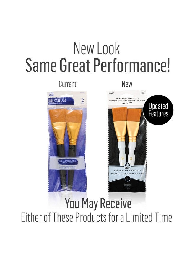 PLAID 50557E Flat Brush, (2-Piece), Gold Taklon - Image 2