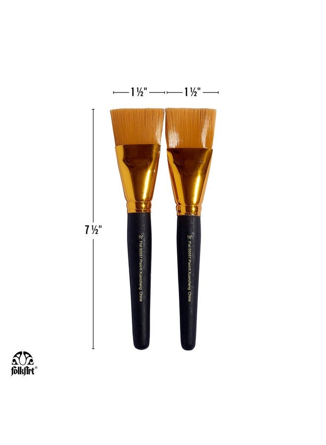 PLAID 50557E Flat Brush, (2-Piece), Gold Taklon - Image 4