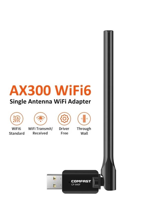 BURAQ - COMFAST CF-940F  300Mbps WiFi6 USB Adapter 2.4GHz WiFi Antena Wireless Network Card - Image 1