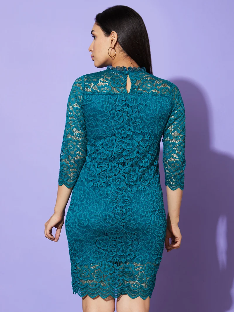 globus Women Floral Lace Up Bodycon Party Dress