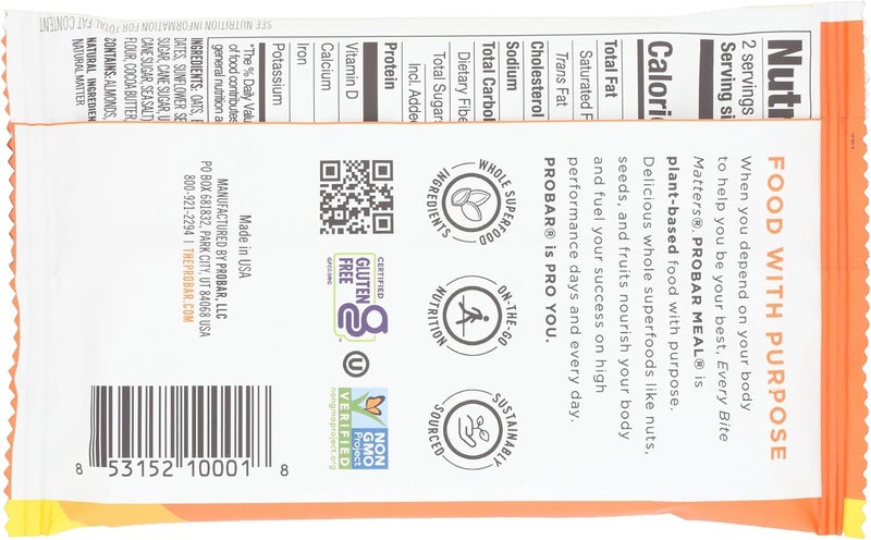 Probar Organic Meal Bar - Original Trail Mix, Pack of 12, 3 oz Each - Image 2