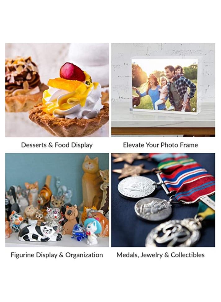SMARTPOINTS - Acrylic Display Risers Clear Stand Set of 3 Medium Low Profile Tiered for Showcasing Food, Cupcake, Dessert, Candy, Jewelry, Figurines, Photos, Retail & Home Decoration, Durable & Steady - Image 1