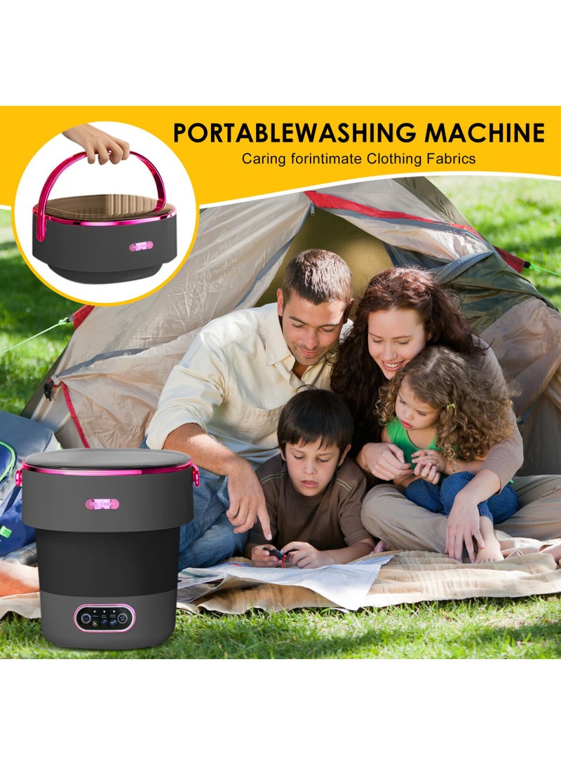 والالا غسالة ومجفف ملابس محمولة صغيرة، غسالة صغيرة محمولة سعة 13 لترًا مع سلة دوارة، أوتوماتيكية بالكامل، 3 أوضاع تنظيف، غسالة قابلة للطي للتخييم، مناسبة للسفر بالسيارة الترفيهية، الفنادق، المساكن، الشقق، الغسيل - Image 3