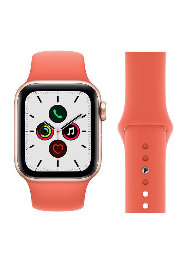 NIBEMINENT Solid Pattern Silicone Replacement Band For Apple Watch Series Orange - Image 1