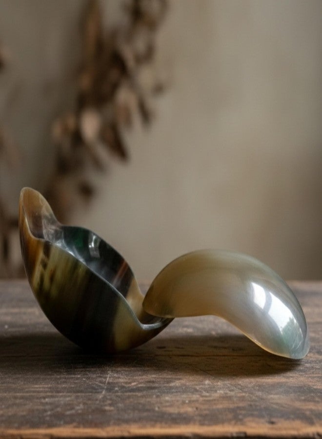 AYZCORP Set Of 2 Flower Shape Horn Bowl Viking Norse Medieval Reenactment| HORN BOWL | Hand Crafted for SERVING & SHAVING BOWLS gift for mother, father Husband christmas gift - Image 2