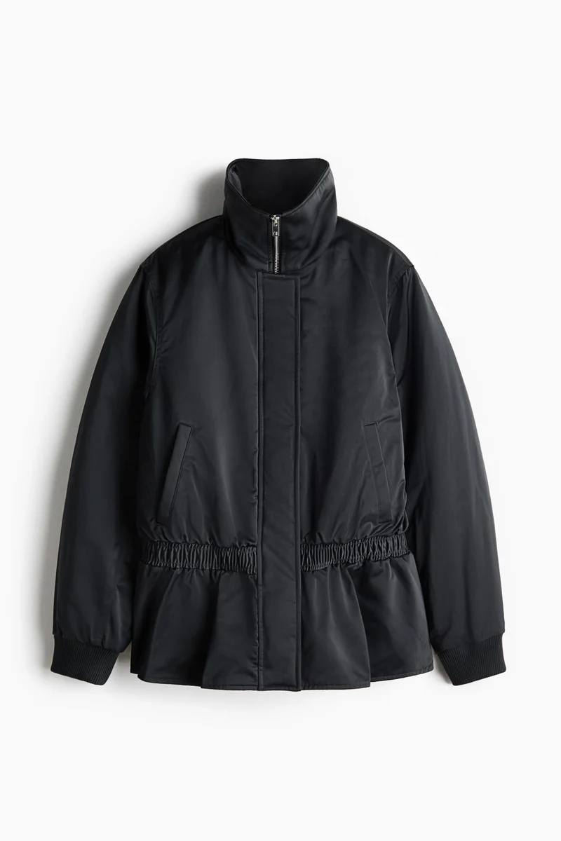 Peplum bomber jacket